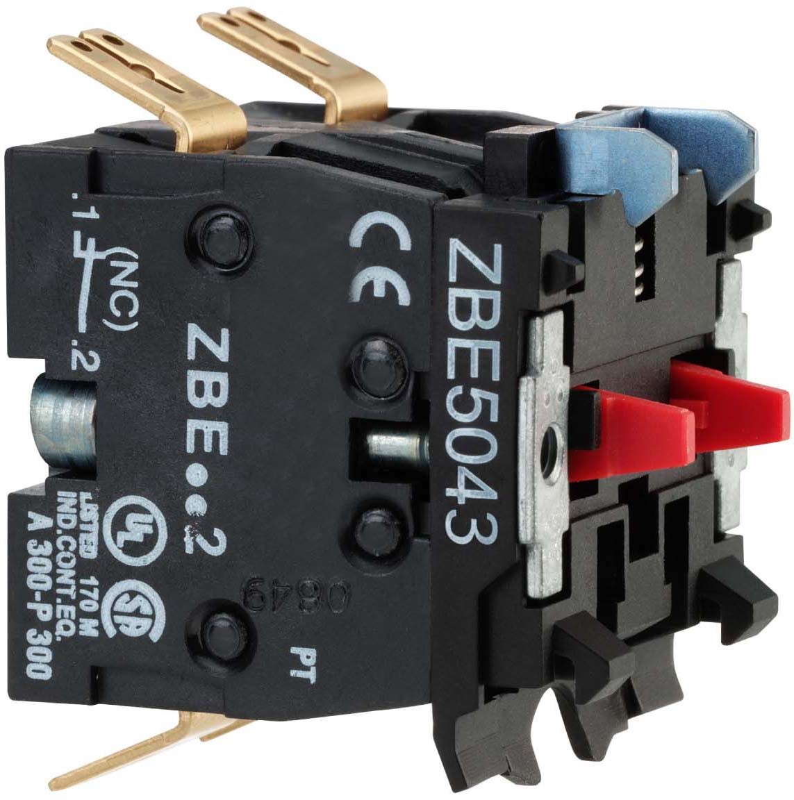 Schneider Electric ZBE5043 Hilfsschalterblock 2Ö doppelt für Frontelem. Ø22 Flachsteckanschluss