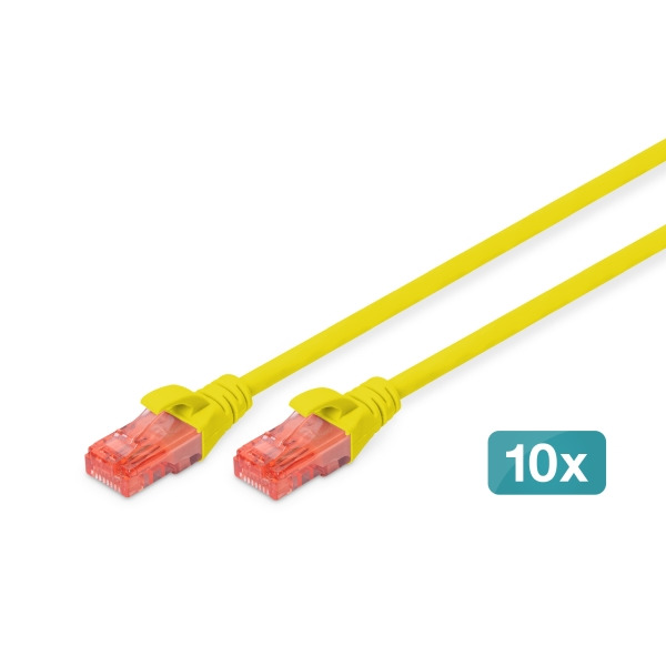 Digitus DK-1617-005-Y-10 CAT 6 U/UTP Patchkabel LSZH gelb 0,5 Meter 10 Stück