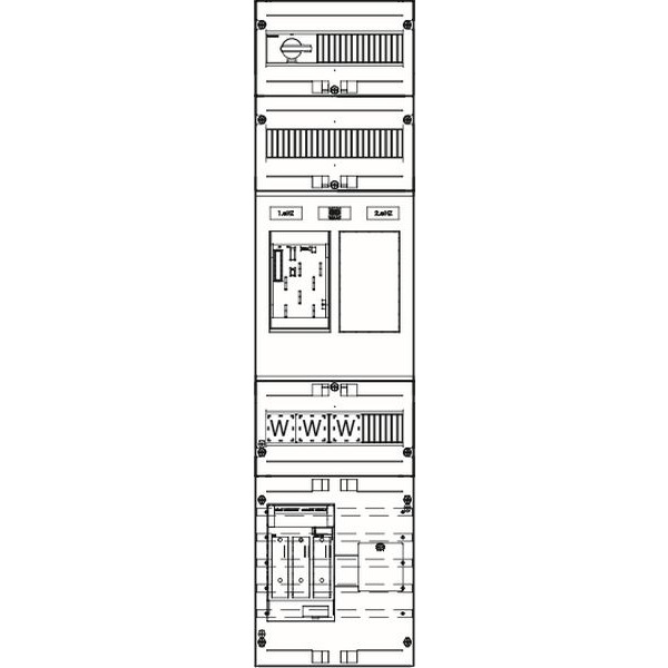 ABN EW17X430N EHZ-Wandlerfeld 80A SAS-40mm/MPL NH00-Zug,/100A LTS-Abg 250x1050mm