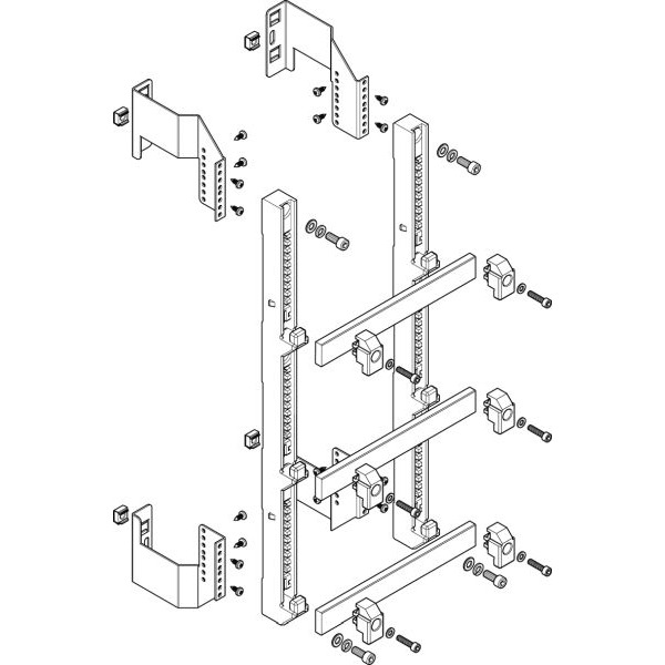 ABN MFSC15963 Sammelschienen-Modul flach 1FB/5RE 185mm mit CU 30x10mm 3-polig EBM 150mm