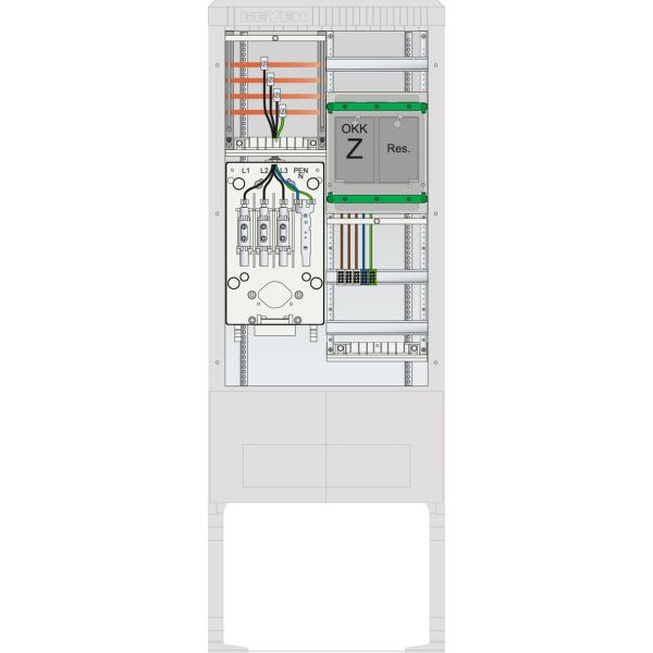 ABN SZ175EE1413 Zähleranschlusssäule 1 eHZ 4pol HLAK 25 mm² IP54 ZP-Abd, HAK