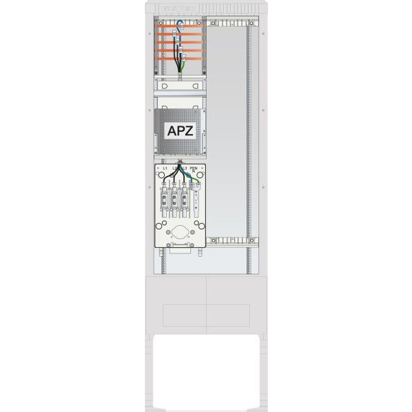 ABN SZ205AL0502 Zähleranschlusssäule SAS APZ 5pol 1x Leerplatz(250x1050 HAK