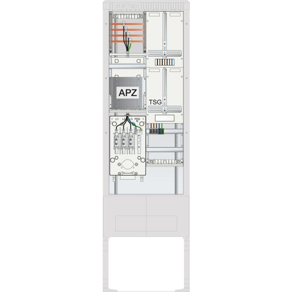 ABN SZ205ZA1412 Zähleranschlusssäule 1 ZP TSG APZ 4pol HLAK 25mm² Hausanschlußkasten