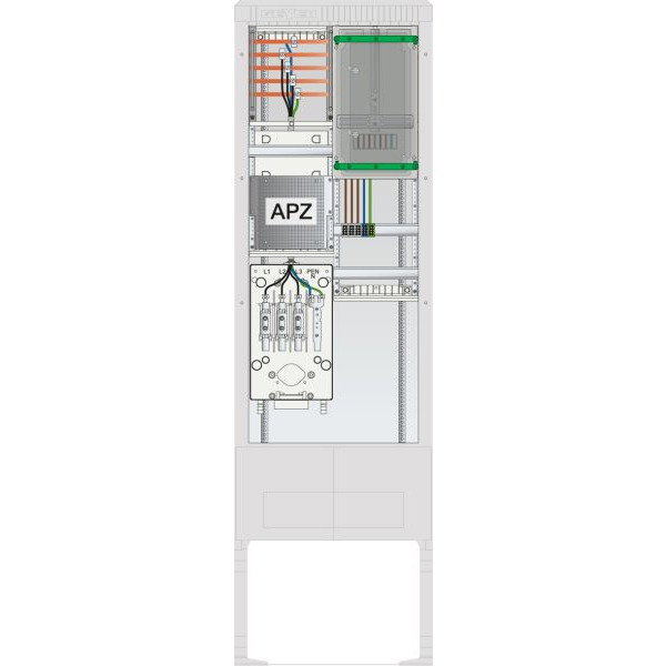 ABN SZ205ZA1503 Zähleranschlusssäule 1 ZP APZ 5pol HLAK 25mm² IP54 ZP-Abd, HAK