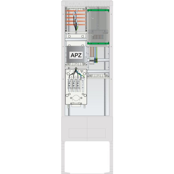 ABN SZ205ZA1506 Zähleranschlusssäule 1 ZP APZ 5pol Sperrb,Haupts,3p IP54 ZP-Abd, HAK ZSK