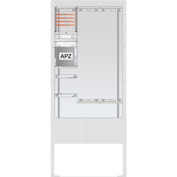 ABN SZ207AL0400 Zähleranschlusssäule SAS APZ 4pol 2x Leerplatz(250x1050)