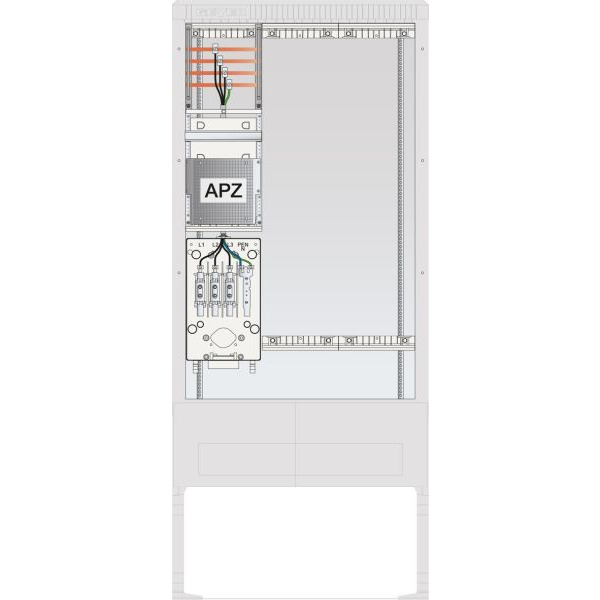 ABN SZ207AL0402 Zähleranschlusssäule SAS APZ 4pol 2x Leerplatz(250x1050 HAK