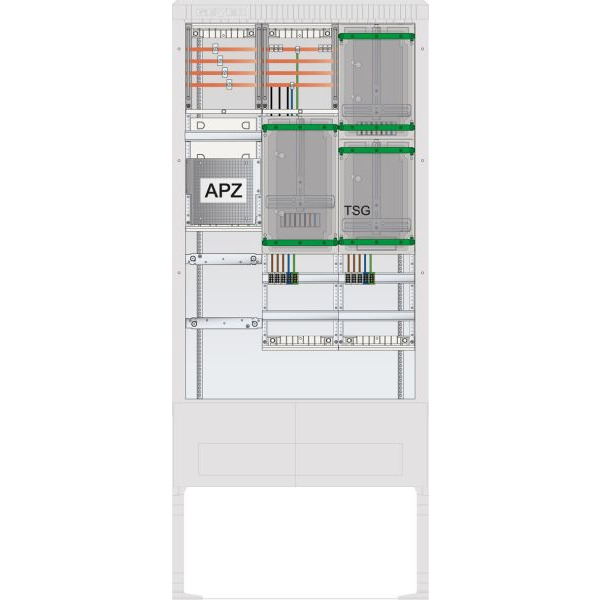 ABN SZ207ZA2411 Zähleranschlusssäule 2 ZP TSG APZ 4pol HLAK 25mm² IP54 ZP-Abd,