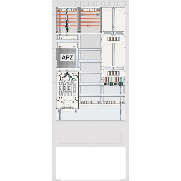 ABN SZ207ZA2502R Zähleranschlusssäule 2 ZP Vert,5R APZ 5pol HLAK 25mm² Hausanschlußkasten