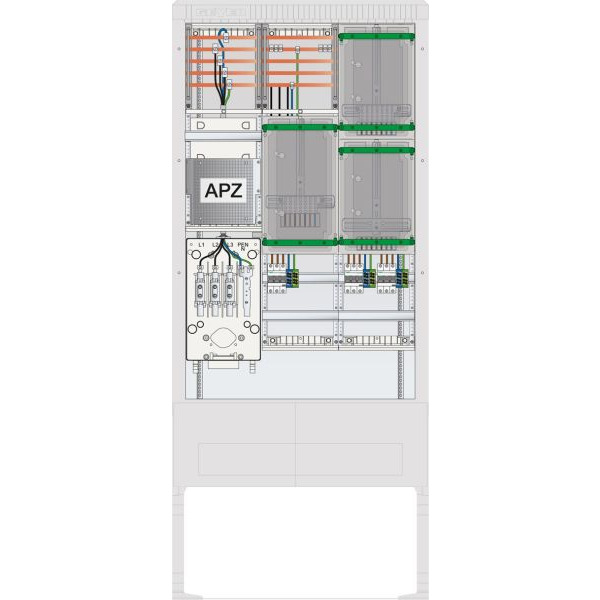 ABN SZ207ZA3506 Zähleranschlusssäule 3 ZP APZ 5pol Sperrb,Haupts,3p IP54 ZP-Abd, HAK ZSK