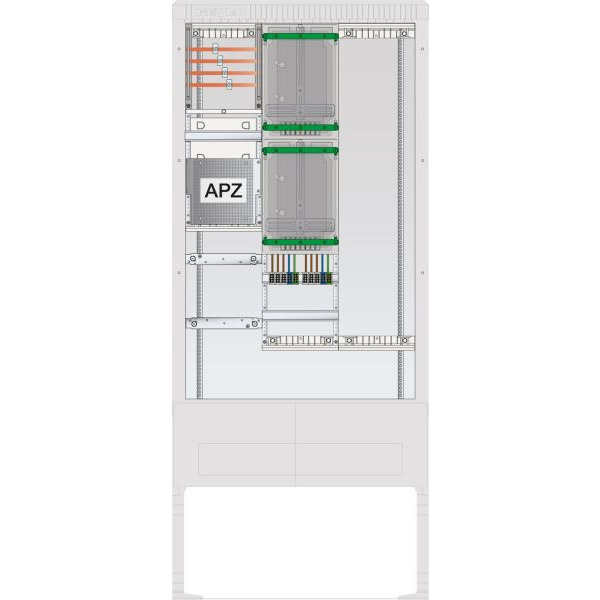 ABN SZ207ZL2401A Zähleranschlusssäule 2 ZP APZ,Leerpl, 4pol HLAK 25mm² IP54 ZP-Abd,