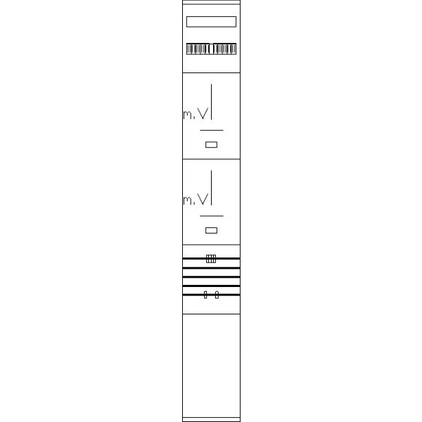 ABN Z112H805N Komplett-Zählerplatz 3Pkt BH12 DE 2Z Bestückt und Verdrahtet B250xH1800mm 5-polig SS