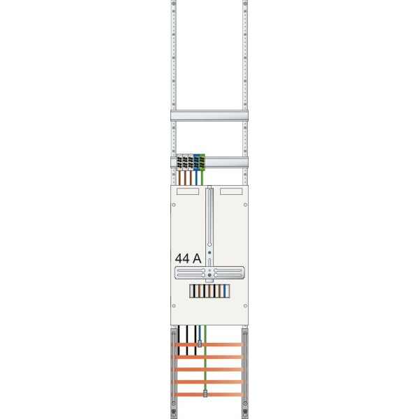 ABN Z19110D Zählerplatz 3Pkt 1Z(44A mit Klemmstein 5-polig BxH 250x1350mm