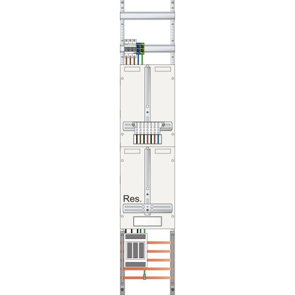 ABN Z19911 Zählerplatz 3Pkt 1Z 1R NH00 mit sHS/ZSK IP43 SK2 5-polig BxHxT 250x1350x210mm