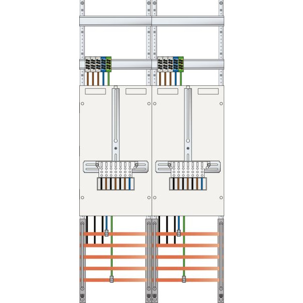 ABN Z27520 Zählerplatz 3Pkt 2Z mit Klemmstein/ZSK 5-polig BxH 500x1050mm