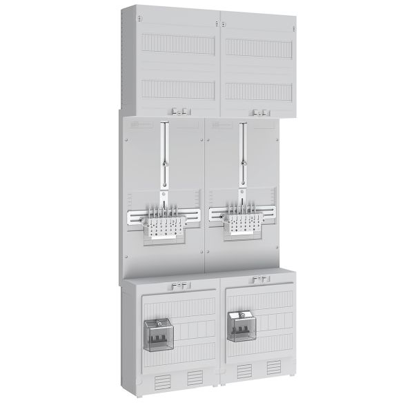 ABN Z27520L Zählerplatz 2Z LS 40A 16mm² SaS LUX ZSK 5pol BxH 500x1050mm m,B,/m,V,