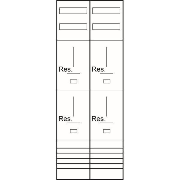 ABN Z29004L Zählerplatz 4R 3Pkt SAS LUX 5pol BxH 500x1350mm o,B,/o,V,