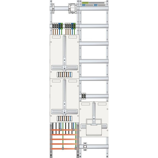 ABN Z29E714N Komplett-Zählerplatz 3Pkt HLAK SAS 1Z 1HZ 1SDE 1V5 Bestückt und Verdrahtet 5-polig