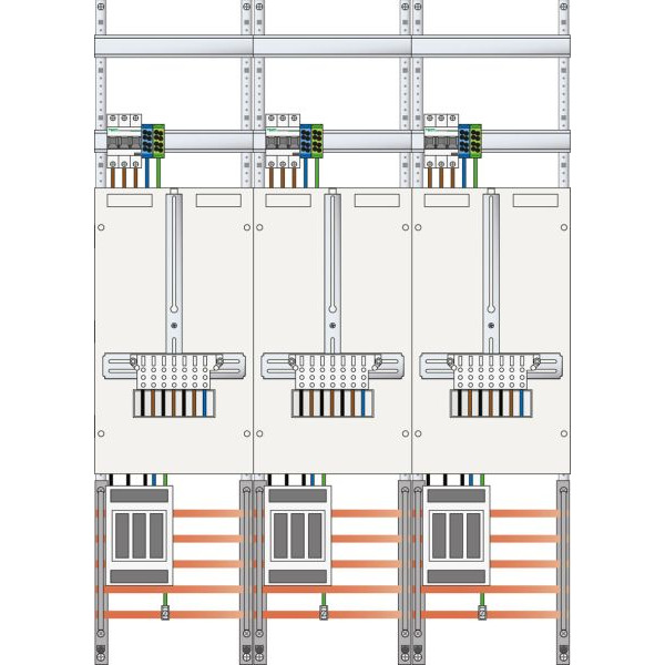 ABN Z37930 Zählerplatz 3Pkt 3Z NH00 mit sHS/ZSK IP43 SK2 5-polig BxHxT 750x1050x210mm