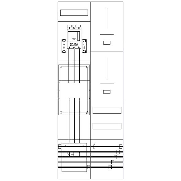 ABN ZW29X0452N Zähler-Wandlerfeld Stw Karlsruhe BW 5-polig 2Z 200A Bestückt+ Primär-Verdrahtet B500xH1350mm