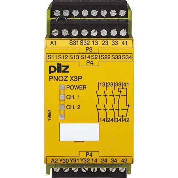 Pilz PNOZ X3P 777313 Not-Aus-Schaltgerät 24-240ACDC3n/o1nc1so