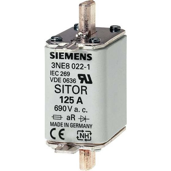 Siemens 3NE8022-1 Sitor-Sicherungseinsatz 125A 690VAC G00 aR