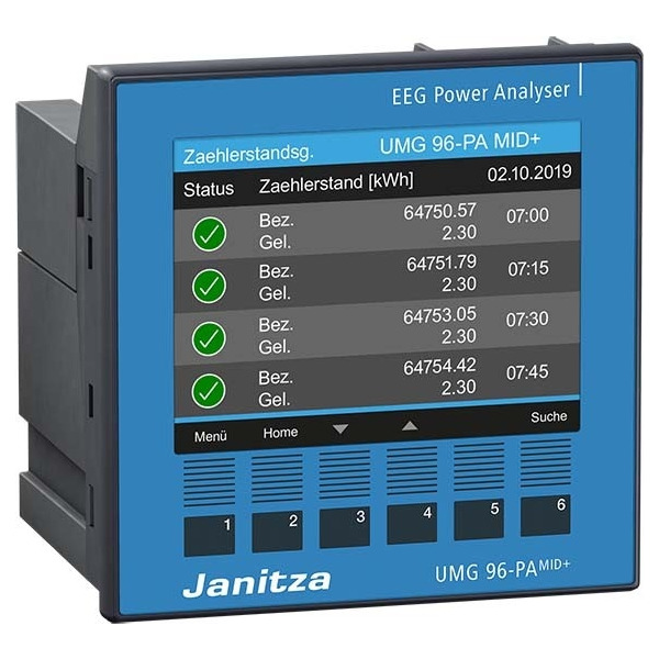 Janitza UMG96-PA-MID+ Energiemessgerät Uhr/Speicher